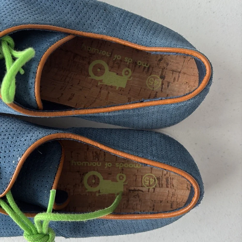 Moods of Norway Blue Suede Oxfords EU 45